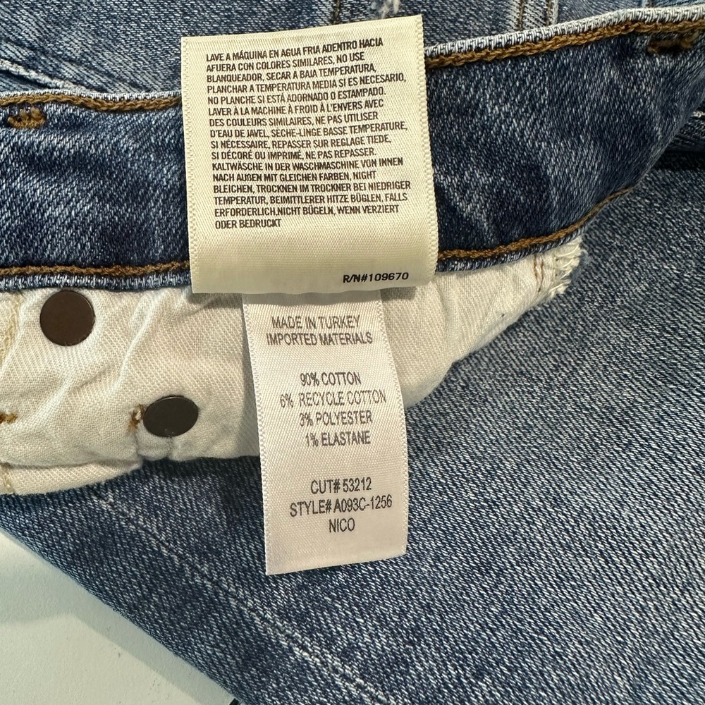 AGOLDE NICO High Rise Slim Fit Jeans Blue Distressed Size 24 (A093C-1256) - Picture 4 of 10